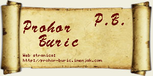 Prohor Burić vizit kartica